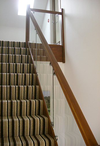 Oak Staircase with Glass Balustrading