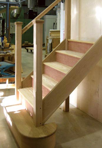 American White Oak Staircase in Factory