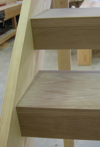 Open Riser Staircase with Oak Treads