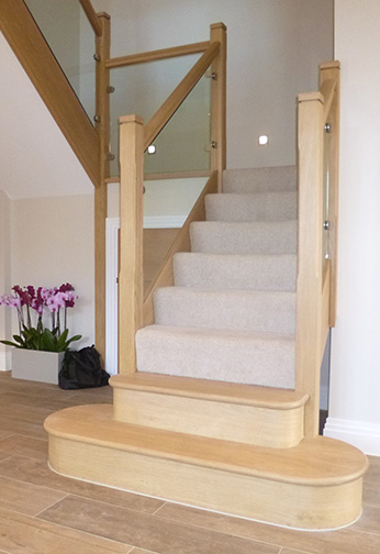 Oak Stairs with Glass Detail
