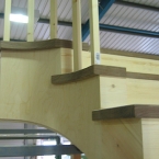 Softwood with Black Walnut Treads & Handrail