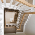 Softwood Staircase with Oak Continuous Handrail